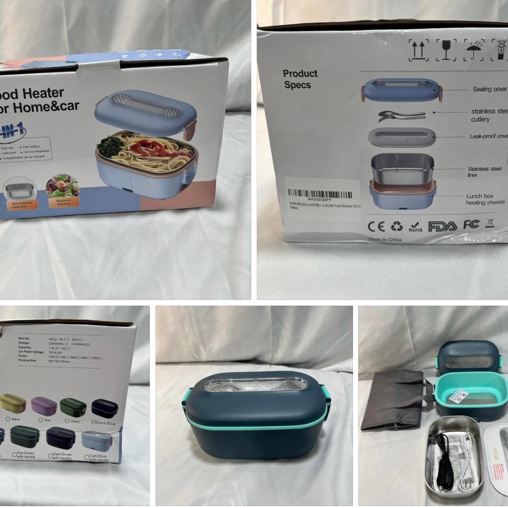 Portable Electric Lunch Box Food Heater 5-in-1 Heated Lunch Boxes